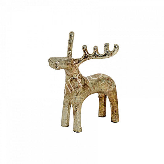 Gouden rendierbeeldje van Colmore – aluminium dierenbeeld met vintage look voor kerstdecoratie of interieurstyling