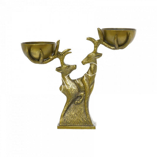 Gouden schaal met rendieren – luxe decoratieve serveerschaal Colmore