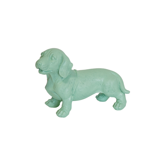 Mintgroen teckel beeldje van Housevitamin – moderne honden woondecoratie