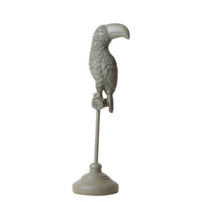 Tukan-Statue auf Fuß – Grün – 30 cm