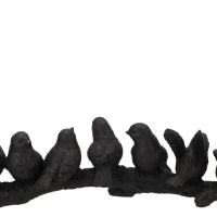 Zwart beeld 7 vogels op tak – decoratie van Daan Kromhout – 28 cm