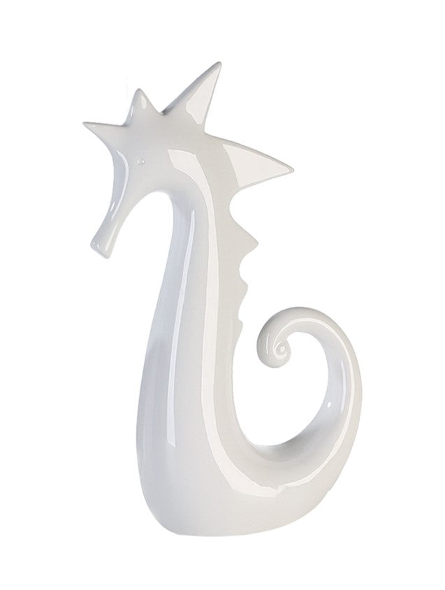  Wit keramiek zeepaard beeld glanzend decoratief