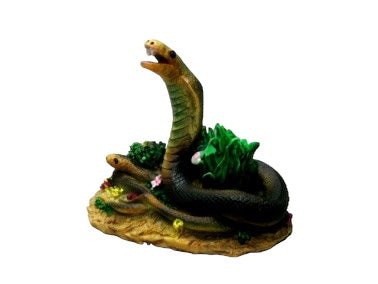 Klein cobra slang beeldje – kleurrijk polyresin decoratiebeeld