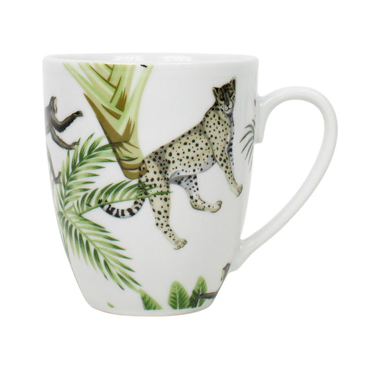 Porseleinen jungle mok met panter en aap – Mars & More