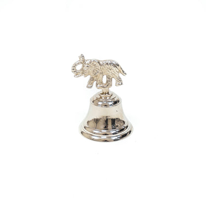 Silberfarbener Butler Bell Elephant – Wohnaccessoire aus Aluminium