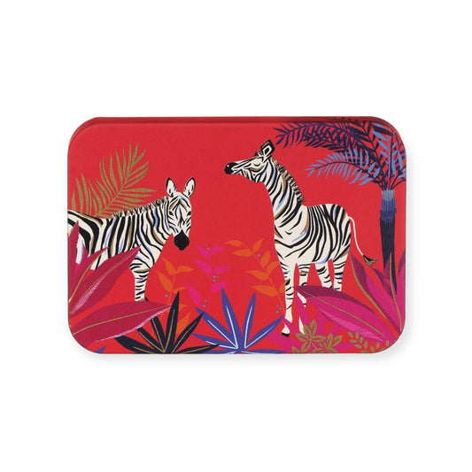 roze bewaarblikje met zebra’s sara miller