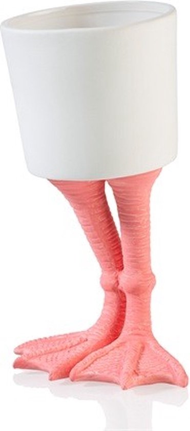 Flamingo Bloempot – Keramiek op Roze Pootjes – 2 maten