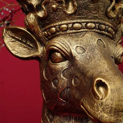 Bronze Giraffe Flower Pot – Gold Bronze
