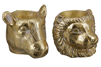 Blumentopf Lion Safari – Antik Gold Zement
