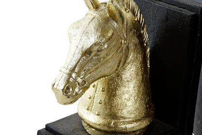 Boekensteunen Paardenhoofd – Goud & Zwart | Set van 2