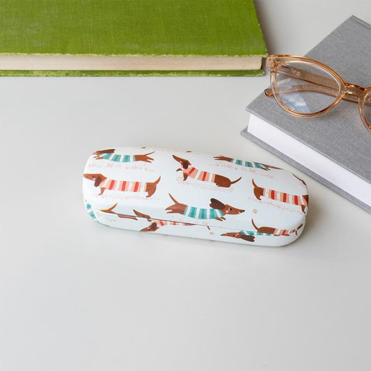 Metalen brillenkoker met teckelprint – Rex London Sausage Dog (16x6x4 cm)