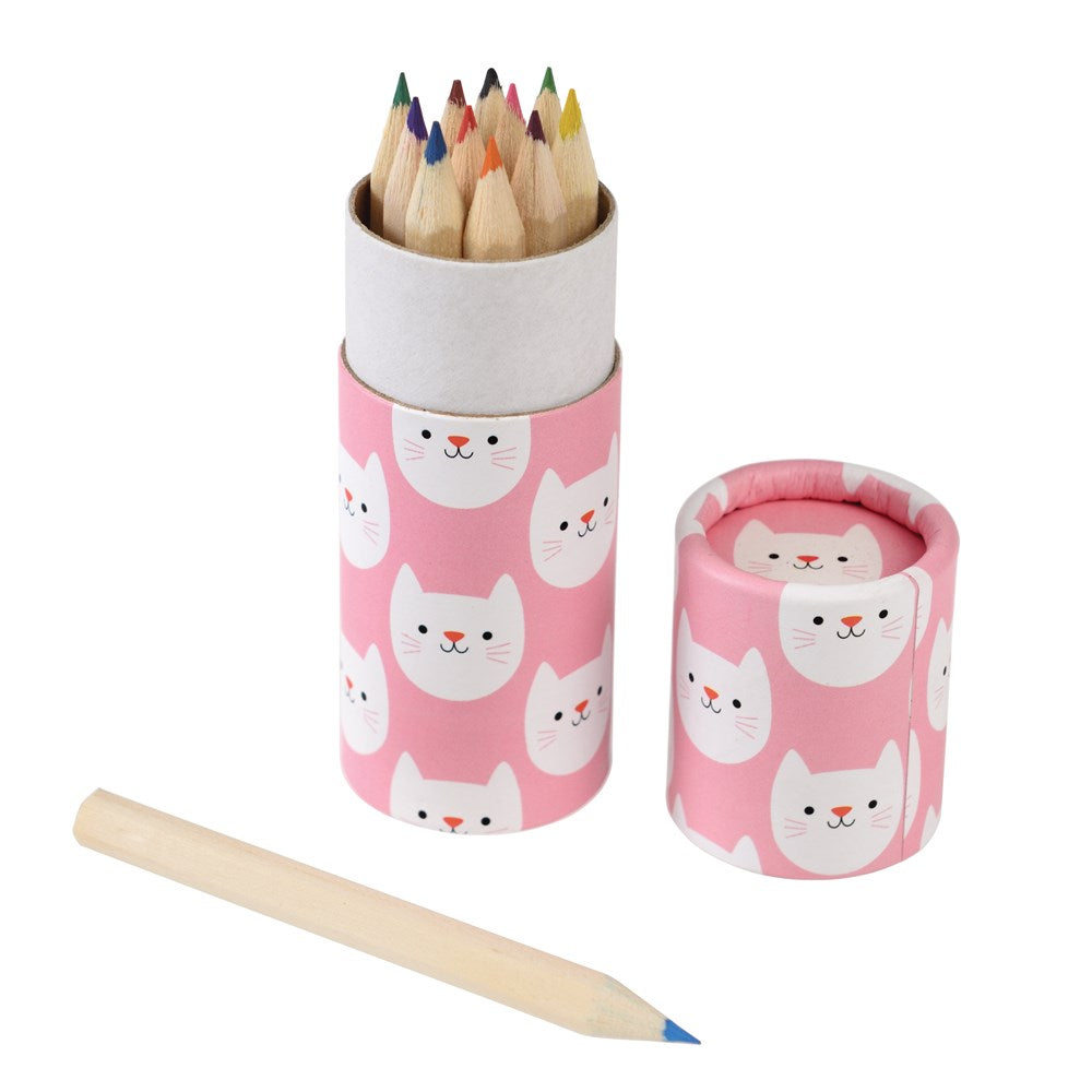 Rex London roze koker met 12 kleurpotloden – creatieve kinderset