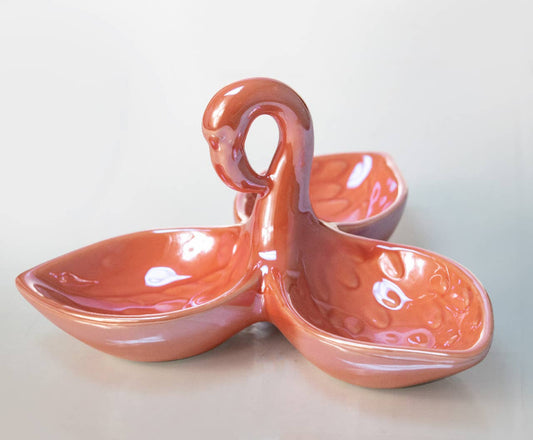 roze keramieke flamingo sieradenschaal
