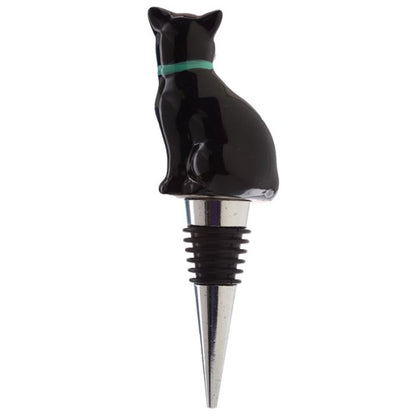 Flessenstop Zwarte Kat – Wijnaccessoire Keramiek