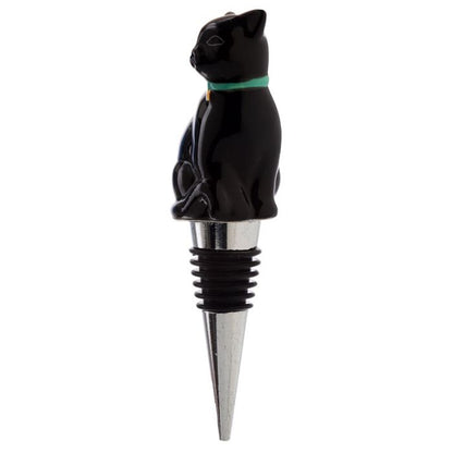 Flessenstop Zwarte Kat – Wijnaccessoire Keramiek