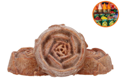 Amberblokje in roosvorm – Original Amber geur – bruin – Krokomingo