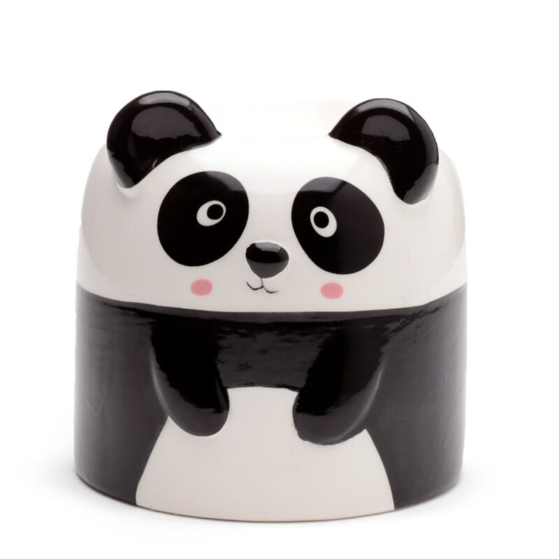 Panda geurbrander keramiek zwart-wit voor waxmelts en olie