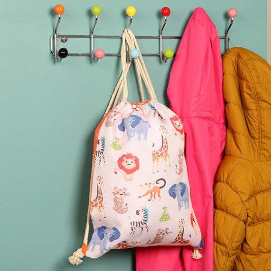 Oranje gymtas met wilde dierenprint – Zooniverse kinderaccessoire