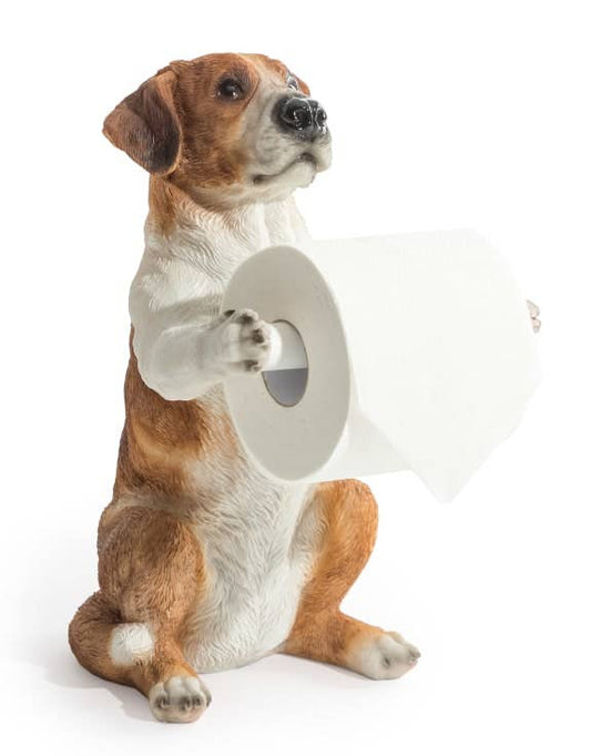 Toiletrolhouder in de vorm van een hond – polyresin decoratie