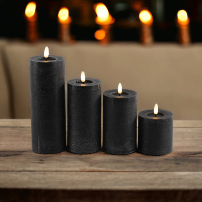 Zwarte LED stompkaarsen van Countryfield – luxe wax kaarsen met timerfunctie
