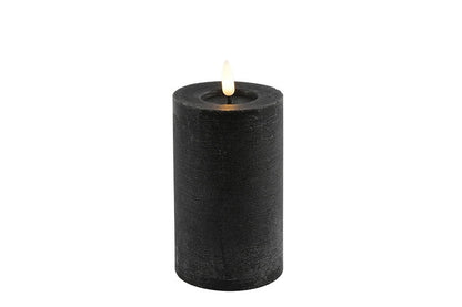 Schwarze LED-Stumpenkerzen – Luxus-Wachskerzen Ø 7,5 cm in 4 Größen