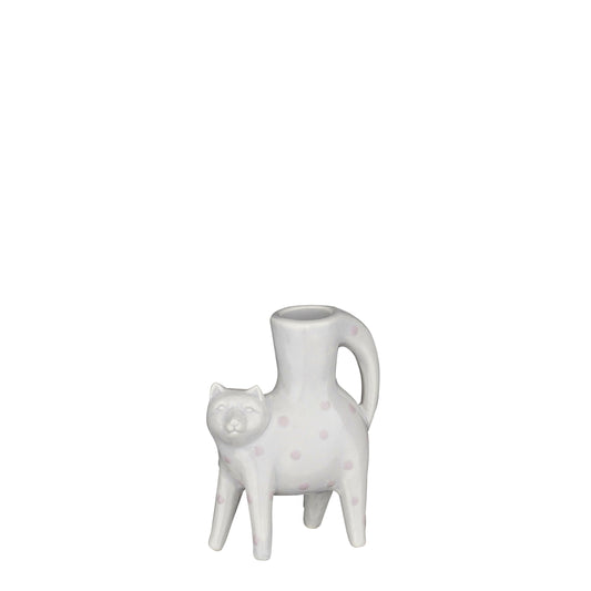 Paarse keramieken kattenkandelaar van Mica Decorations – decoratief & compact