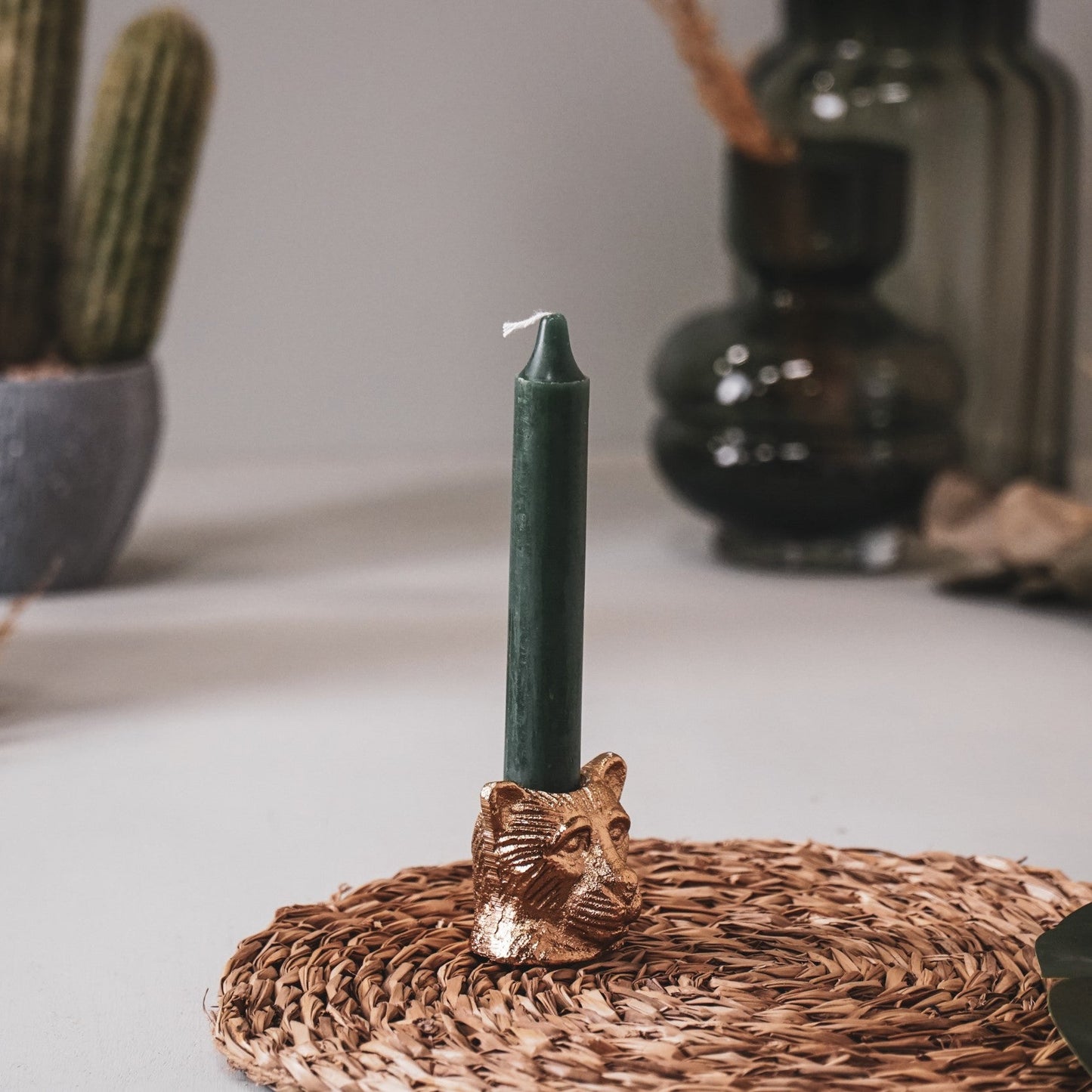 Small Golden Panther Candlestick – Compact &amp; Chic