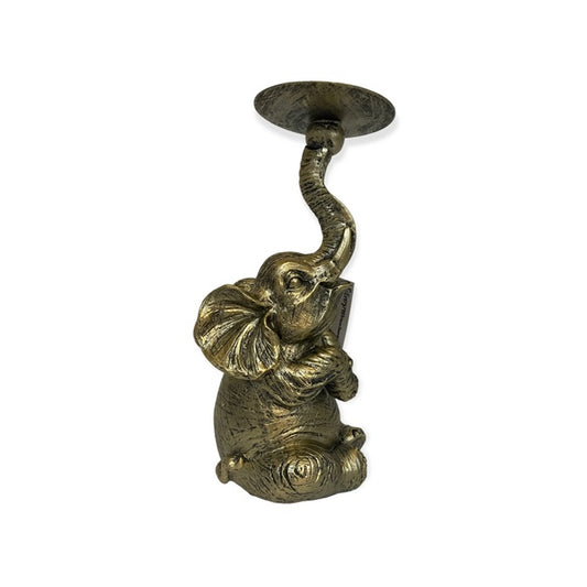 Bronskleurige olifanten kandelaar – luxe woondecoratie 22 cm
