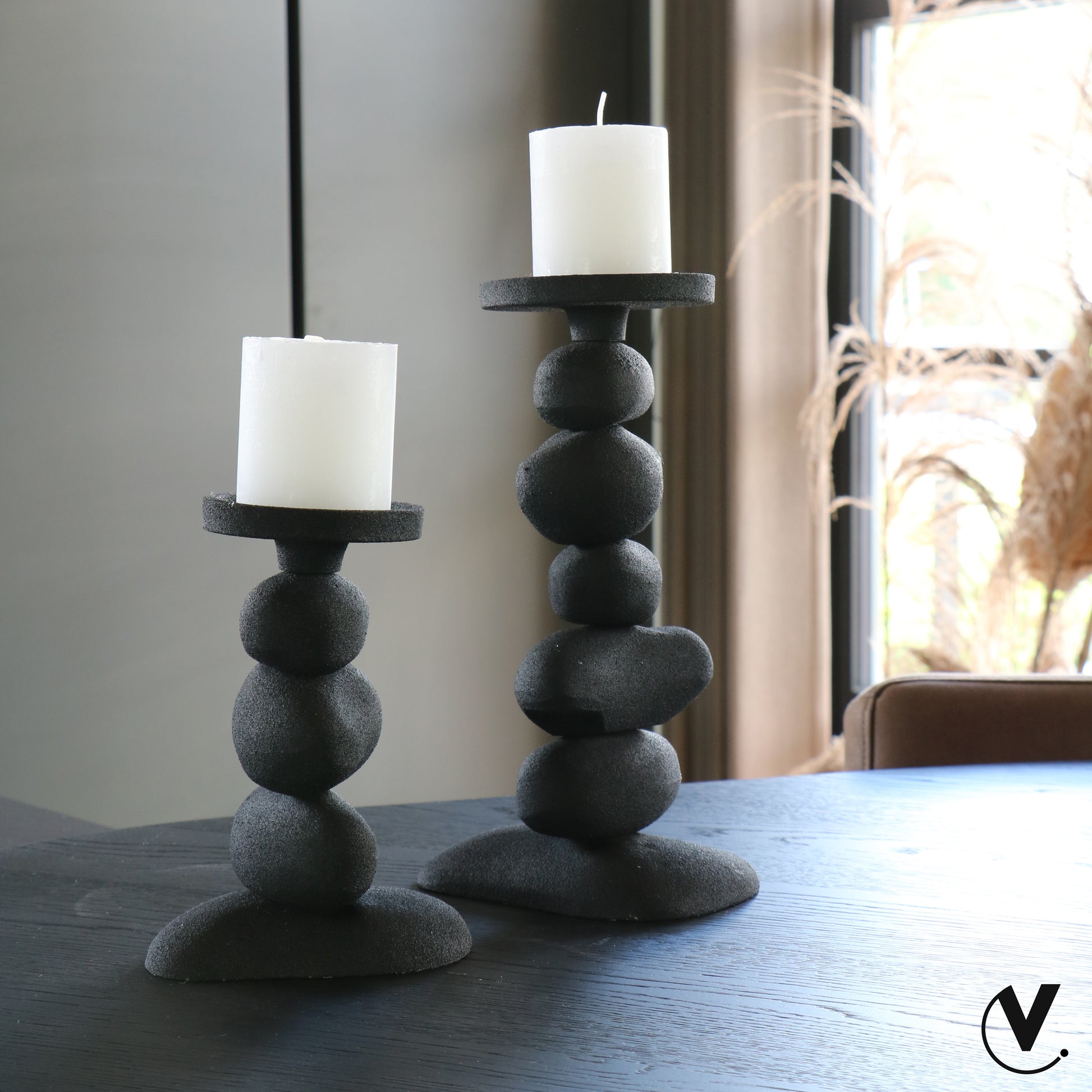 Carepa kandelaren set zwart metaal – luxe design van Vase The World