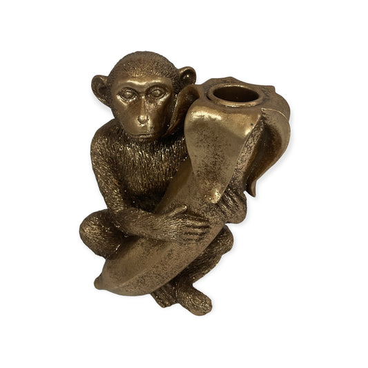 Kandelaar Aap met Banaan – Gouden Decoratie van Coco Maison | Krokomingo