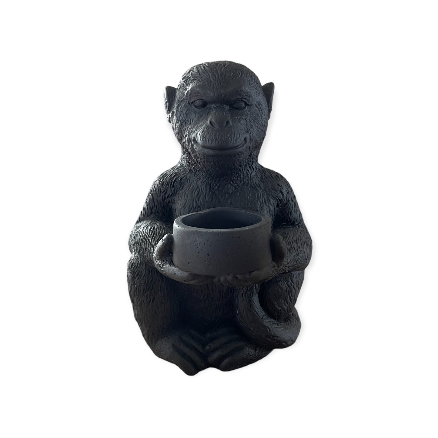 Black Monkey Candle Holder – Hear/See/Speak No Evil