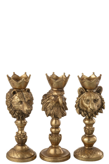 Gouden Kandelaar – Dierenhoofd Beer/Adelaar/Tijger