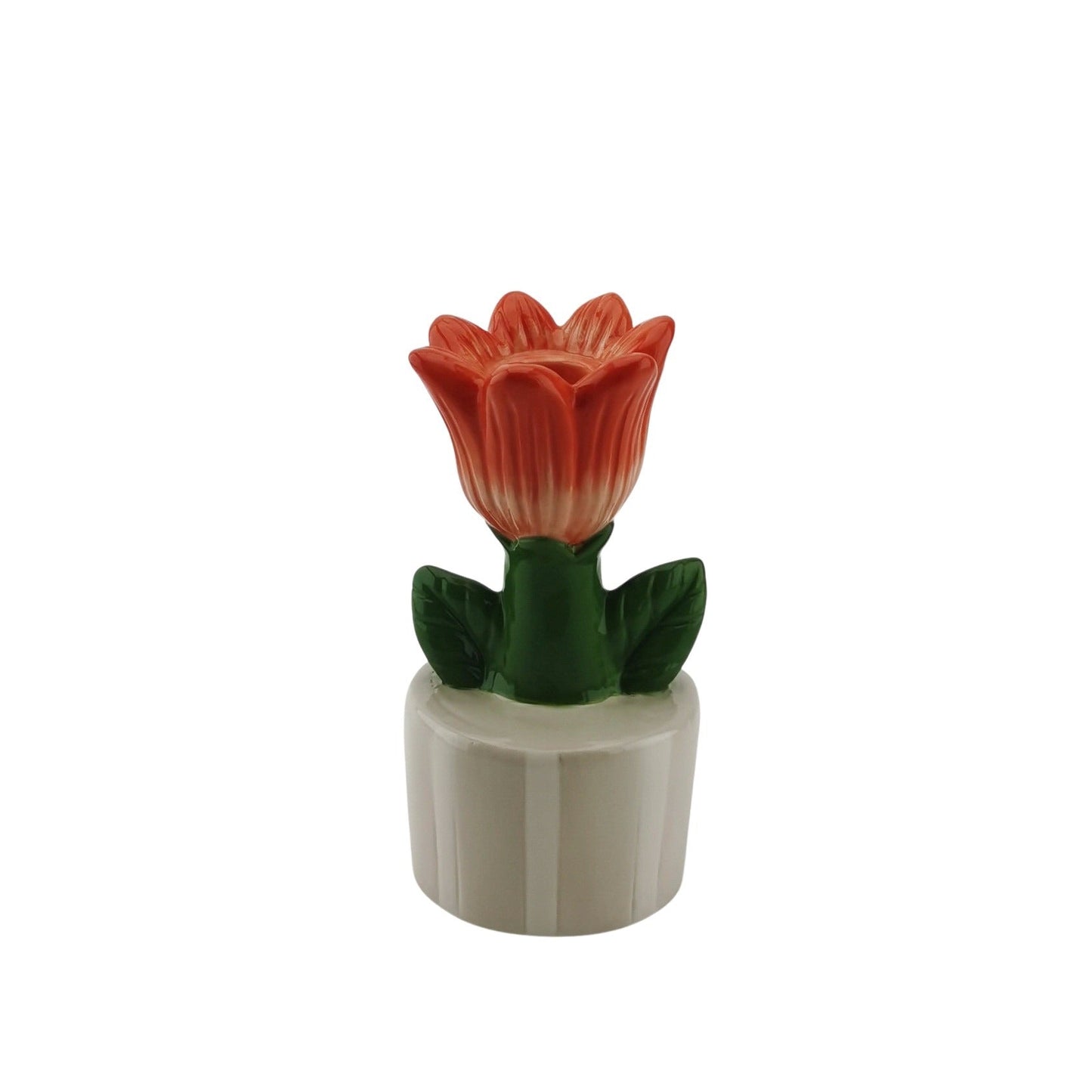 Tulip Candle Holder in Striped Pot – Ceramic | in 3 colors