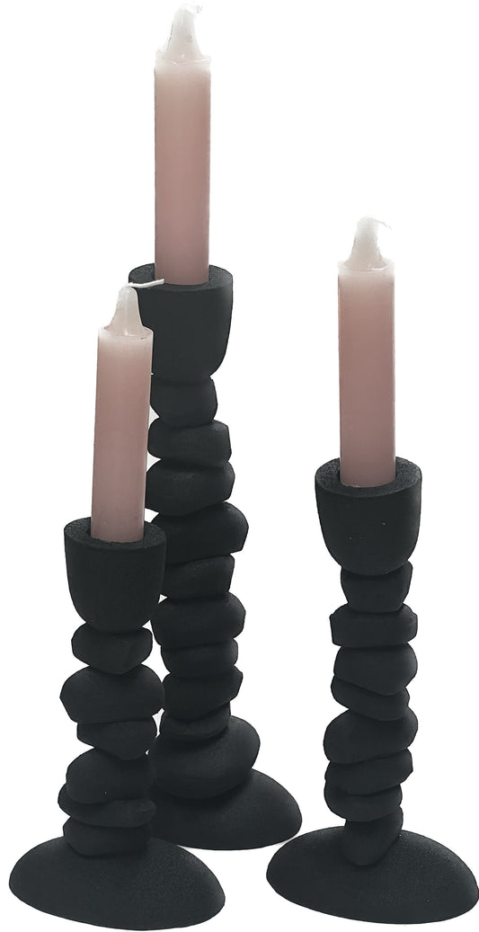 Nechi kandelaren set zwart metaal – artistiek design van Vase The World