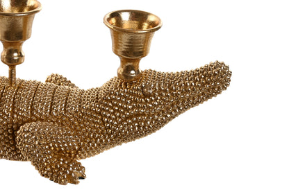 Gouden Krokodil Kandelaar – 3 Kaarshouders