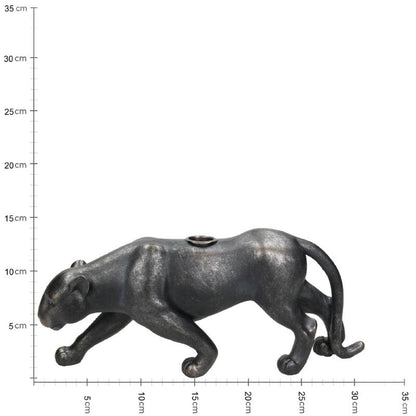 Luxuriöser Panther-Kerzenständer – Schwarz/Bronze-Standdesign