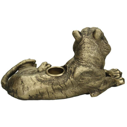 Gouden Tijger Kandelaar – Liggend Design 19,5 cm