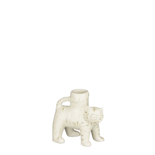 Crème tijger kandelaar keramiek – Mica Decorations 10 cm