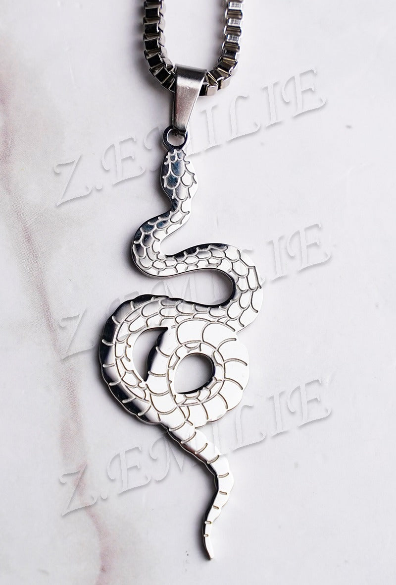 Unisex zilveren slangenketting – stainless steel 30 cm hanger