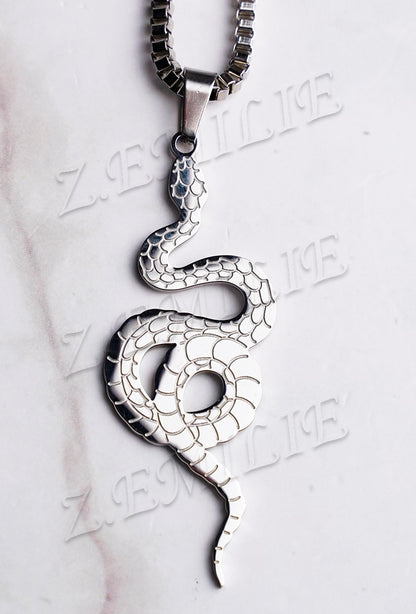 Unisex zilveren slangenketting – stainless steel 30 cm hanger