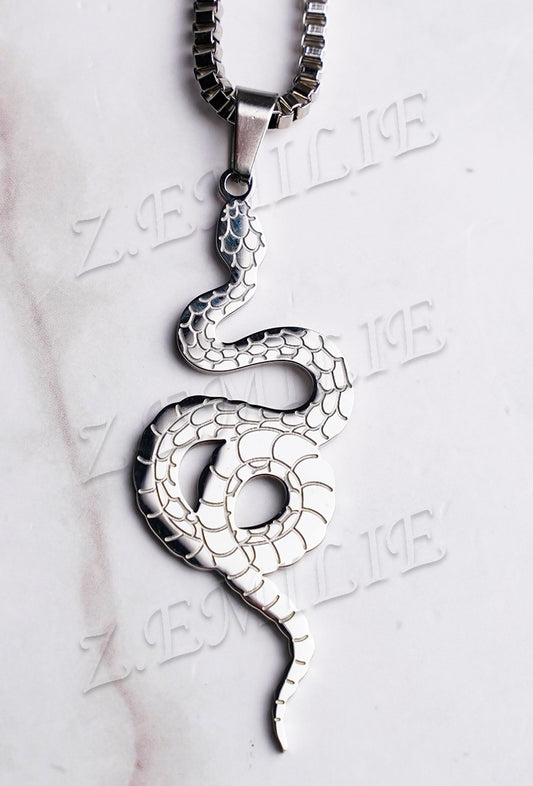 Unisex zilveren slangenketting – stainless steel 30 cm hanger