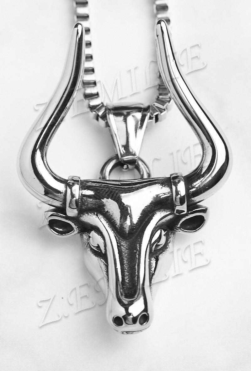 Unisex Ketting Stierenkop – Stainless Steel, 30 cm