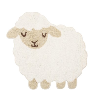 Vloerkleed kinderkamer schaap – zacht wit-beige katoenen tapijtje