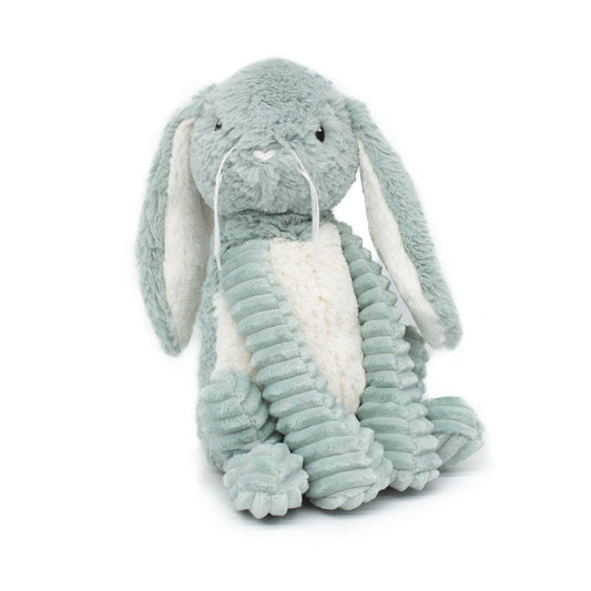 Mintgroen knuffel konijn van Les Déglingos met lange oren

