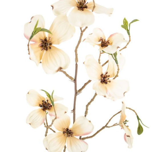 Dogwood kunstbloem crème 75 cm – zijden bloem zacht en elegant
