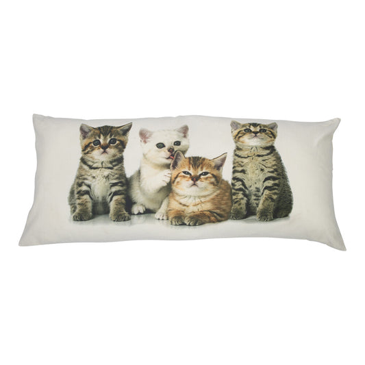 Langwerpig sierkussen met fotoprint van kittens – Mars & More kattenkussen 90 cm