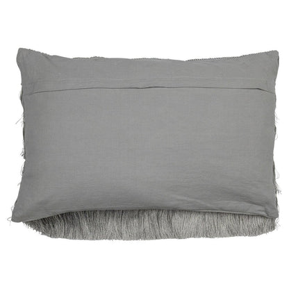Silbernes Kissen mit Fransen – 40×60 cm