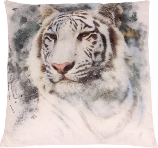 Velvet kussen met witte tijgerprint – Dutch Style – 45x45 cm