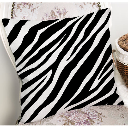 Kussenhoes zwart wit met zebraprint – 45x45 cm decoratief sierkussen