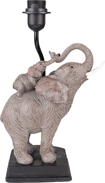 Tafellamp met moeder en baby olifant van Clayre & Eef – 36 cm